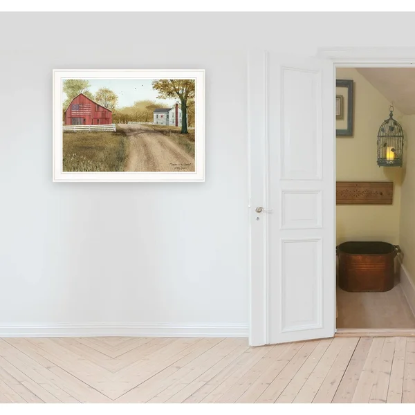 TrendyDecor4U Summer in The Country by Billy Jacobs, Ready to Hang Framed Print, White Frame
