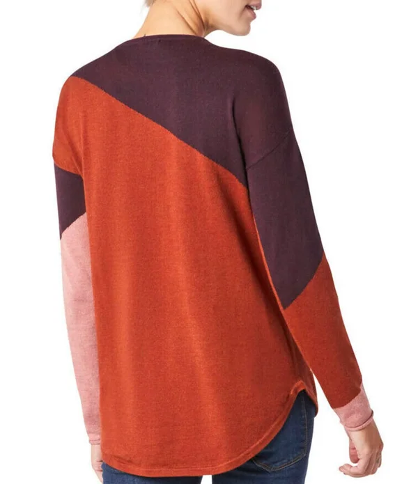 Smartwool Shadow Pine Colorblock Sweater - Women's Ginger Heather - M