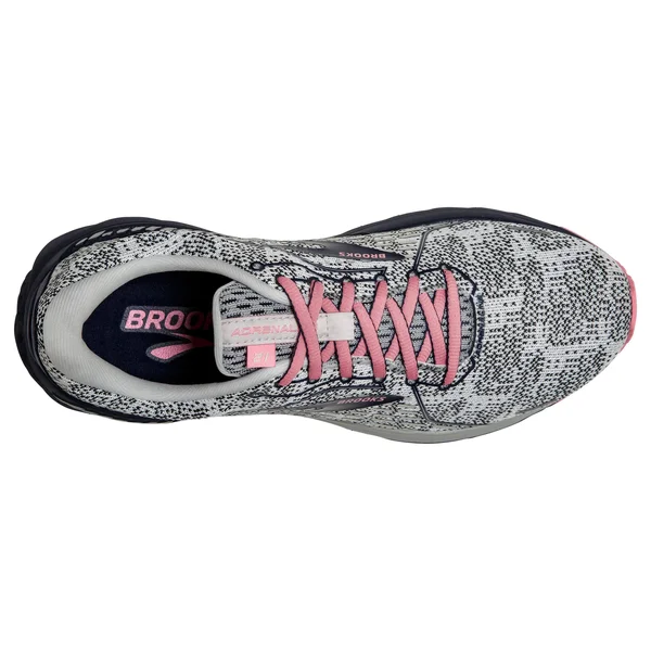 Brooks Women's Adrenaline GTS 21 White-Peacoat-Coral - 5