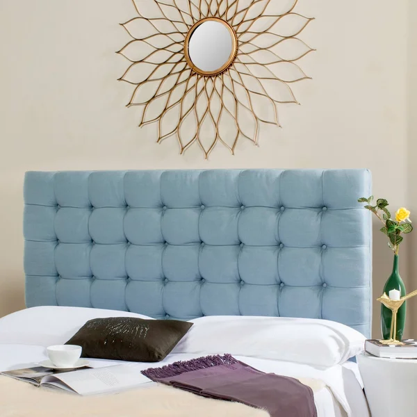 Safavieh Lamar Slate Blue Tufted Headboard - MCR4626F-Queen