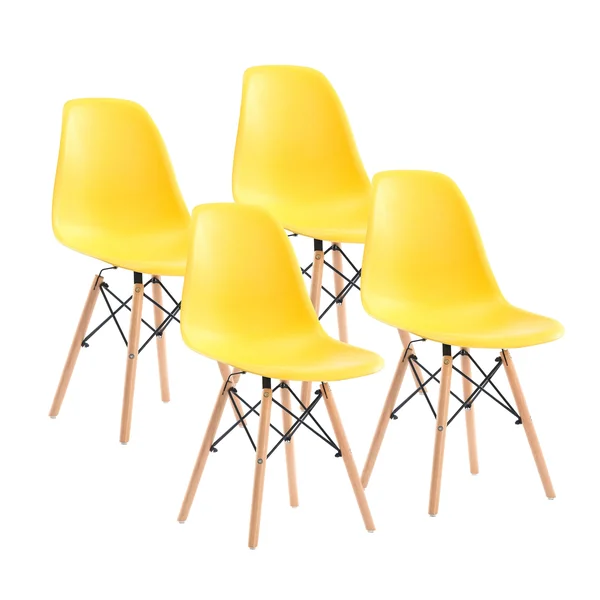 Porthos Home Mid-Century Style Dsw Modern Dining Chair - Set of 4 - Yellow
