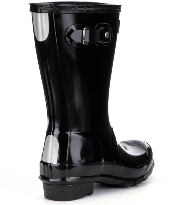 Hunter Kids& Original Gloss Waterproof Buckle Strap Rain Boots Youth - 2m Youth