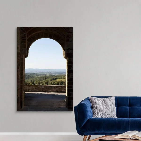 Landscape Viewed Through An Arch, San Gusme, Tuscany, Italy, Canvas Wall Art, 40x60, Great Big Canvas