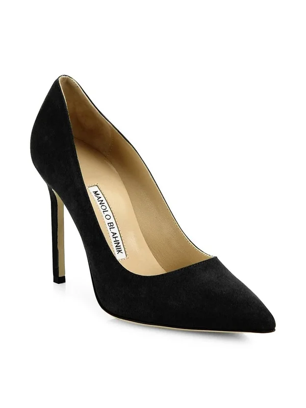Manolo Blahnik Women's Bb Pumps - Black Suede Size 10