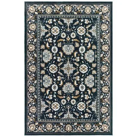 Norine Traditional Oriental Area Rug, Navy/ Gold 2, 5' x 8'