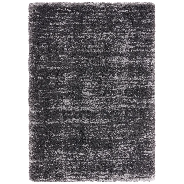 Safavieh Iceland Issie Abstract Shag Area Rug, Dark Grey/Ivory, 5&3 inch x 7&6 inch