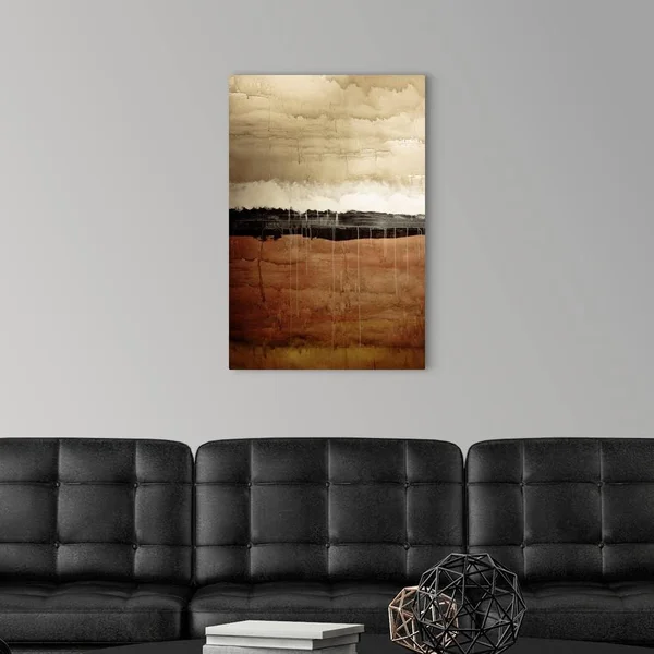 Dawn, Abstract Painting in Brown and White (acrylic Painting), Large Solid-Faced Canvas Wall Art Print, Great Big Canvas