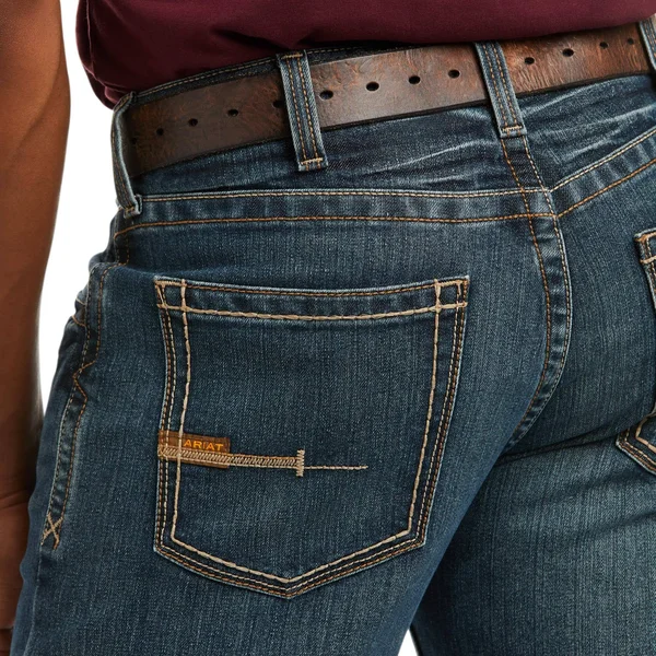 Ariat Men's Rebar M5 Slim DuraStretch Edge Stackable Straight Leg Jeans - 10016222, Ironside