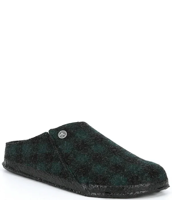 Birkenstock Men's Zermatt Shearling Slipper - 41 - Plaid Green, Black