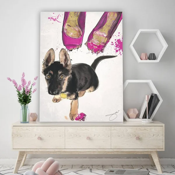 Picture Perfect International by Jodi 'New Shoes' Giclee Stretched Canvas Wall Art, 36 Inches x 48 Inches x 1.5 Inches