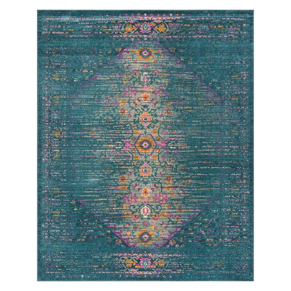 Safavieh Madison Blue/ Fuchsia Rug (9& x 12&)
