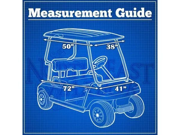 North East Harbor Waterproof Superior Beige and Transparent Golf Cart Cover Covers Enclosure Club Car, EZGO, Yamaha, Fits Most T