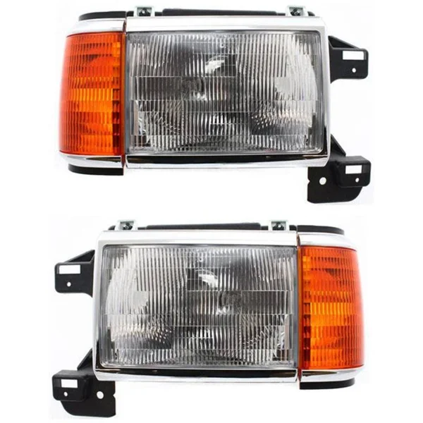 Replacement Headlight Clear Lens - Composite Driver and Passenger SIDE, 1-Year Unlimited-mileage Warranty SET-20-1608-00