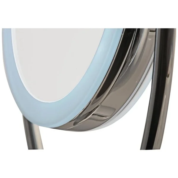 Ovente LED Lighted Tabletop Makeup Mirror - 1x/10x Magnification, 7.5 inch, Polished Chrome