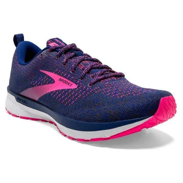 Brooks Revel 4 Women's Running Shoes Blue/Ebony/Pink : 11.5 B - Medium