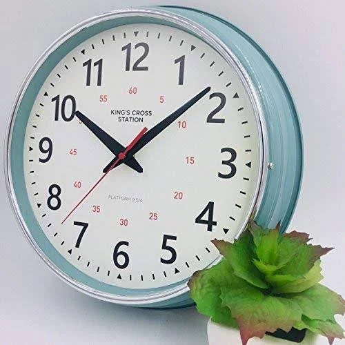 YAVIS 2018 Countryside Style Metal Wall Clock, Retro/vintage Wall Clock, Non Ticking, Silent 12.4x22 inch