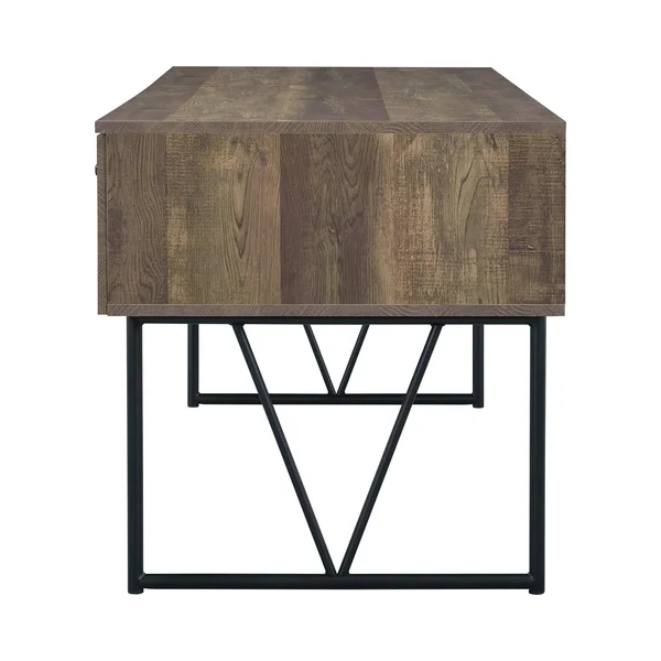Coaster Analiese Writing Desk in Rustic Oak and Black
