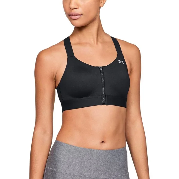 Under Armour Women's Eclipse High Impact Front Zip Sports Bra, Black, 36A