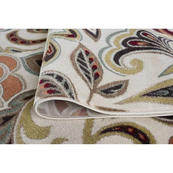Alise Rugs Decora Transitional Floral Area Rug (7&10 x 10&3 - Ivory)