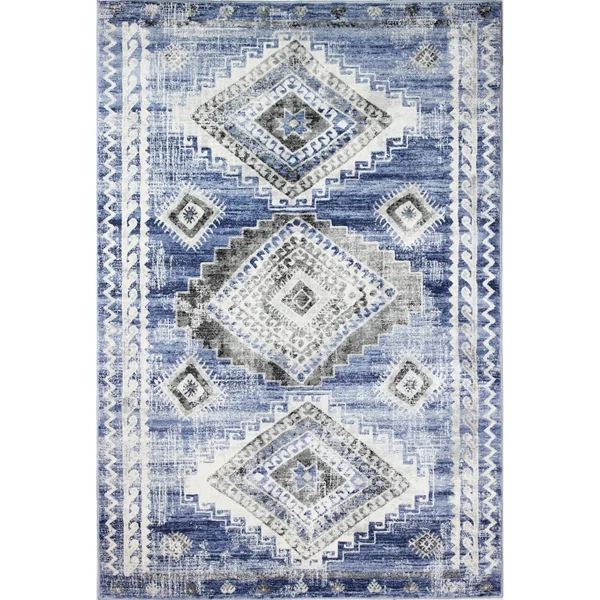 Bashian Sierra Gaita 5&1x22 x 7&6x22 Area Rug in Light Blue