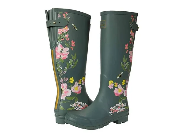 Joules Welly Print Women's Rain Boots 9135877 - 10 B - Medium, Green