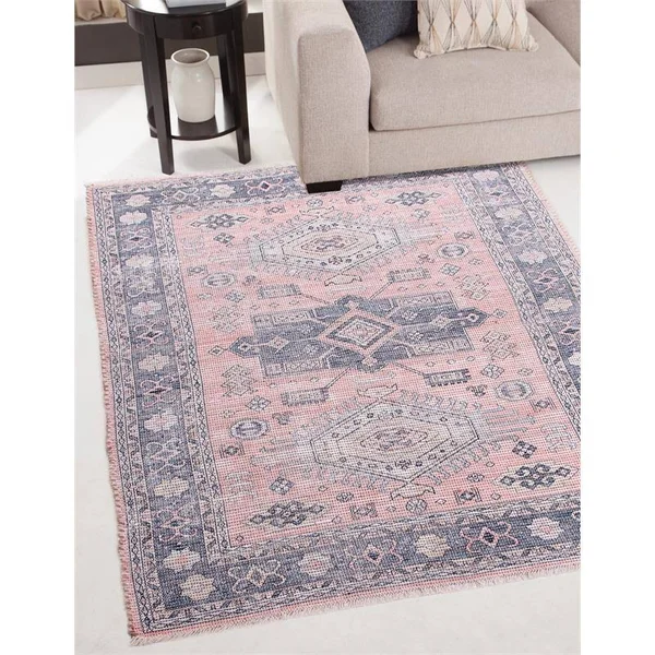 Abacasa Tala Coral and Blue 5 ft. x 8 ft. Area Rug - 32-009-5x8