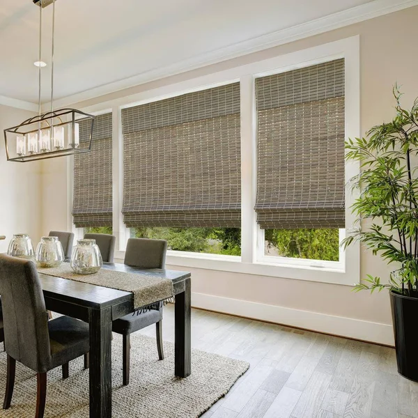Home Decorators Collection - Cordless Driftwood Flatweave Bamboo Roman Shade - 26 in. W x 72 in. L