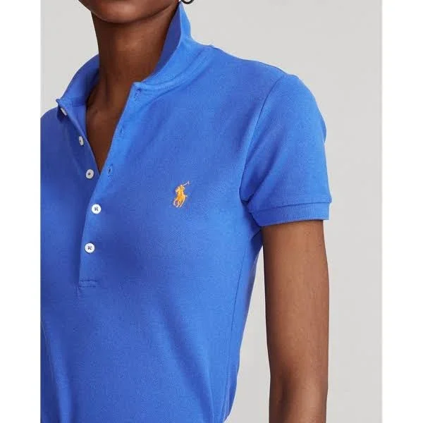 Ralph Lauren Women's Slim Fit Stretch Polo Shirt - Size S in New Iris Blue/C2427
