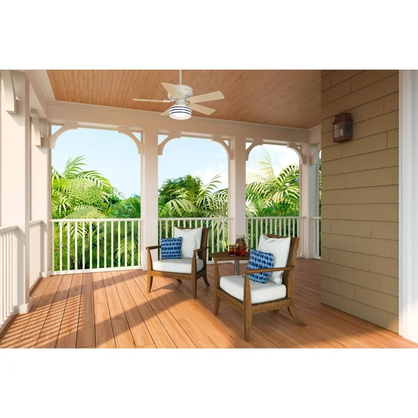 Hunter Cedar Key 44x22 Outdoor Ceiling Fan w/LED Light - Matte Black - 54149