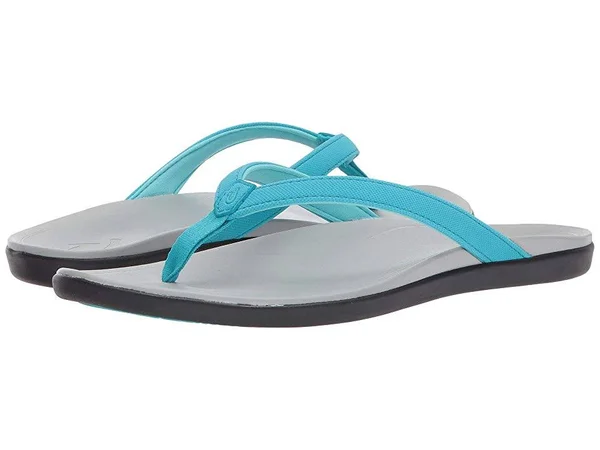 Olukai Ho&opio Sandals - Women's Blue Crush/Pale Grey, 9