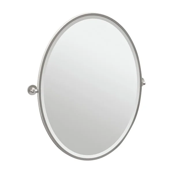 Gatco Max Framed Large Oval Mirror - Satin Nickel 4859FLG