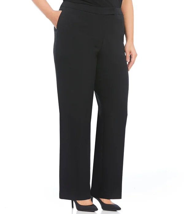 Kasper Plus Straight-leg Dress Pants - Women's, Size: 24W, Black
