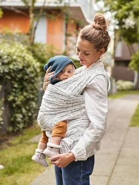Vertbaudet Wrap Baby Carrier white/print