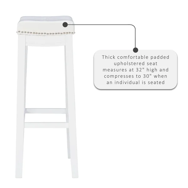 Claridge Barstool White - Linon BS254WHT01U