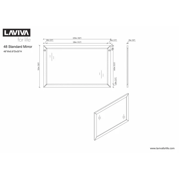 Laviva 313FF-4830G Fully Framed 48x22 Grey Mirror