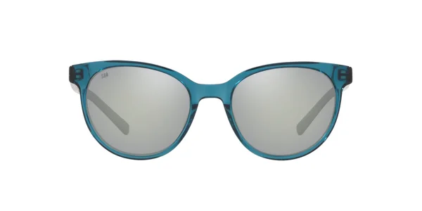 Costa Isla Sunglasses Shiny Deep Teal Crystal - Gray Silver Mirror 580G