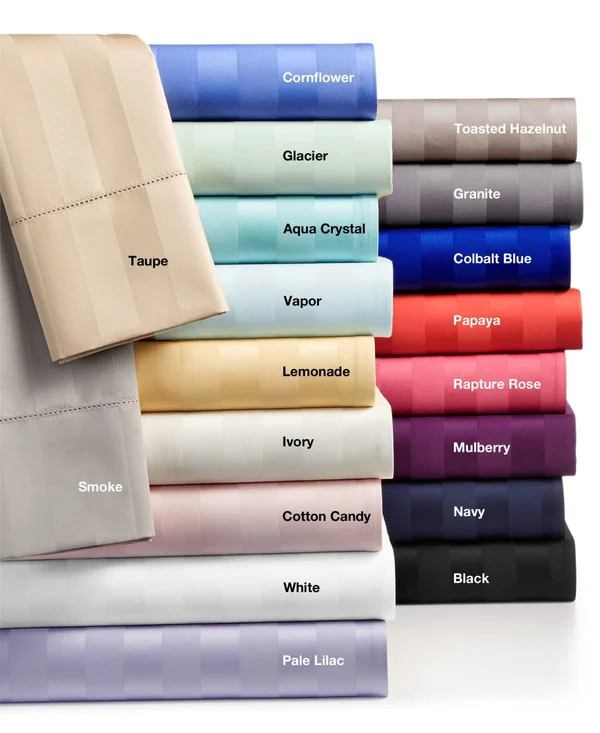 Charter Club Damask 1.5x22 Stripe 100% Supima Cotton 550 Thread Count 4 pc. Sheet Set, California King, Created for Macy&s - Cot