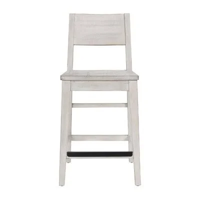 Abbey Solid Wood Stool Mistana Seat Height: Counter Stool (24x22 Seat Height), Color: Nordic Ivory