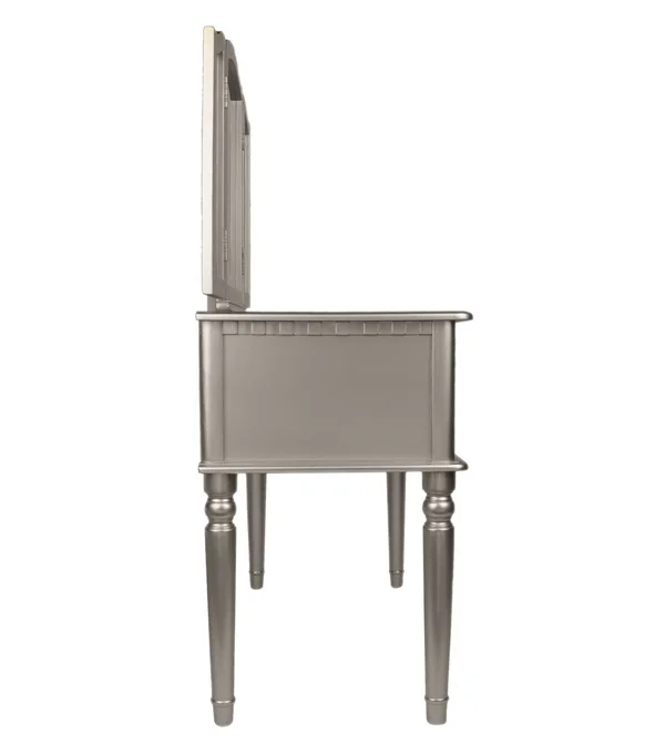 Bobkona F4079 St. Croix Collection Vanity Set with Stool - Silver