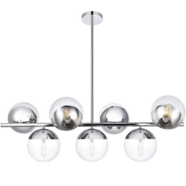 Elegant Eclipse 7-Light Chrome Pendant with Clear Glass LD6137C J16XC