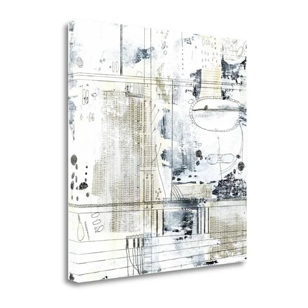 Tangletown Fine Art Neutral Abstract II by Sarah Ogren - Giclee Print on Wrap Canvas, 35x35x22