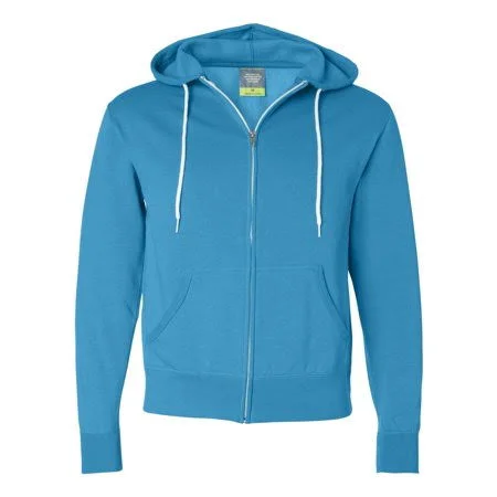 Fleece Unisex Hooded Full-Zip Sweatshirt - Size: 3XL, Blue