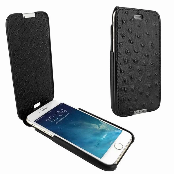 Piel Frama 676 Black Ostrich iMagnum Leather Case for Apple iPhone 6 - 6S, 7, 8