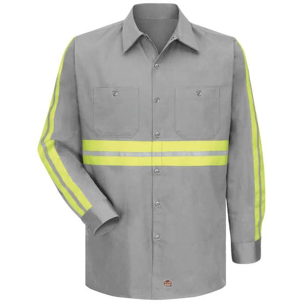 Red Kap Enhanced Visibility Cotton Work Shirt - SC30 - Navy - XXL