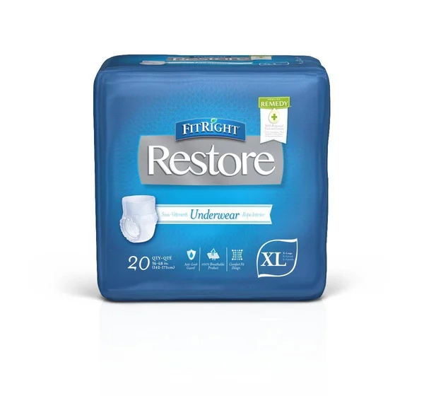 FitRight Restore Protective Underwear - Case of 80 - Small, Medium