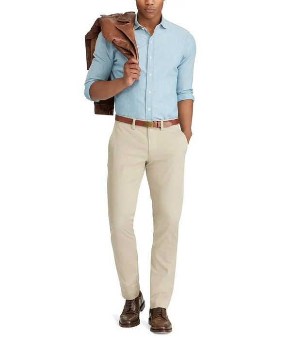 Polo Ralph Lauren Men's Straight-Fit Bedford Stretch Chino Pants - Channel Blue