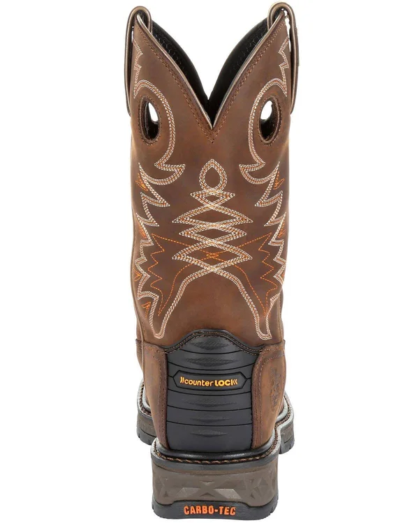 Georgia Boot Men's Carbo-Tec LT Pull-On Western Work Boot - GB00269, Brown
