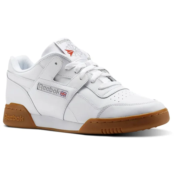 Reebok Men Workout Plus Sneaker, White/Carbon/Classic Red, 6