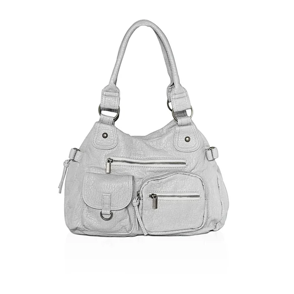 AFONiE Washable Soft Multi Pocket Shoulder Handbag Silver, Women's, Size: Large