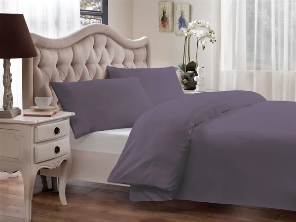 Brielle Percale Modal from Beech Duvet Cover Set, King, Purple